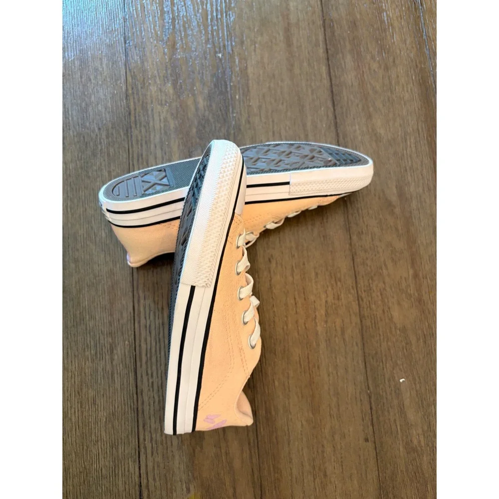 Converse All Star Sneakers Kids Size 3 Peach Butterfly Low Top A07352F